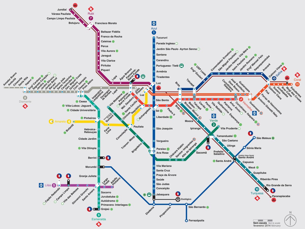 plan du métro de Sao Paulo