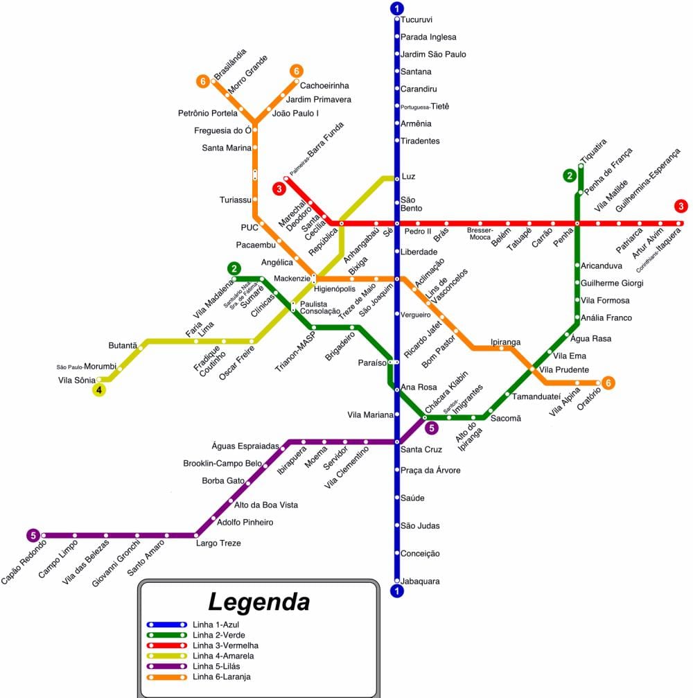 Plan du métro de Sao Paulo pdf
