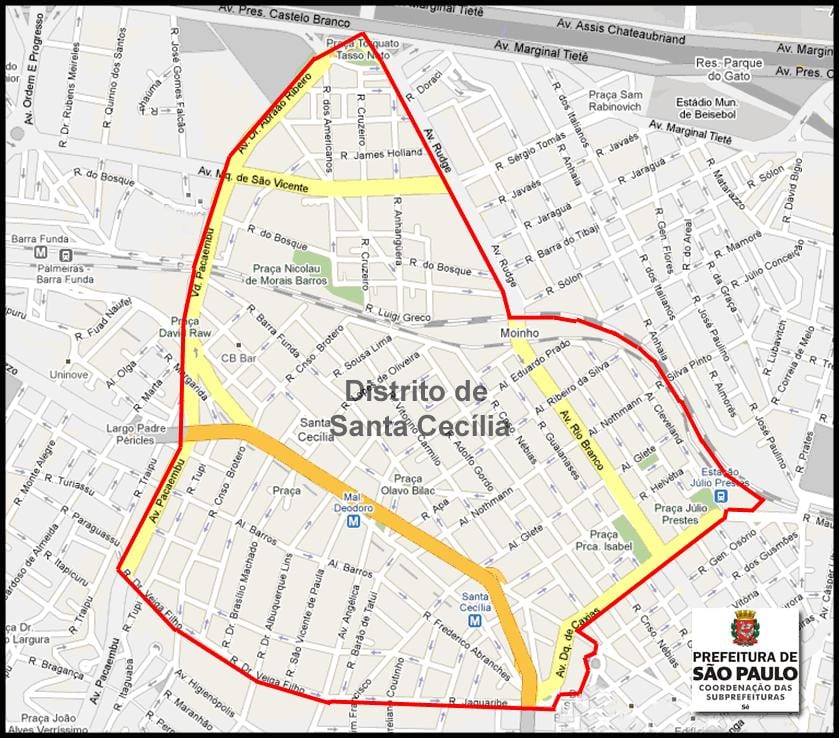 la carte de santa cecilia de Sao Paulo