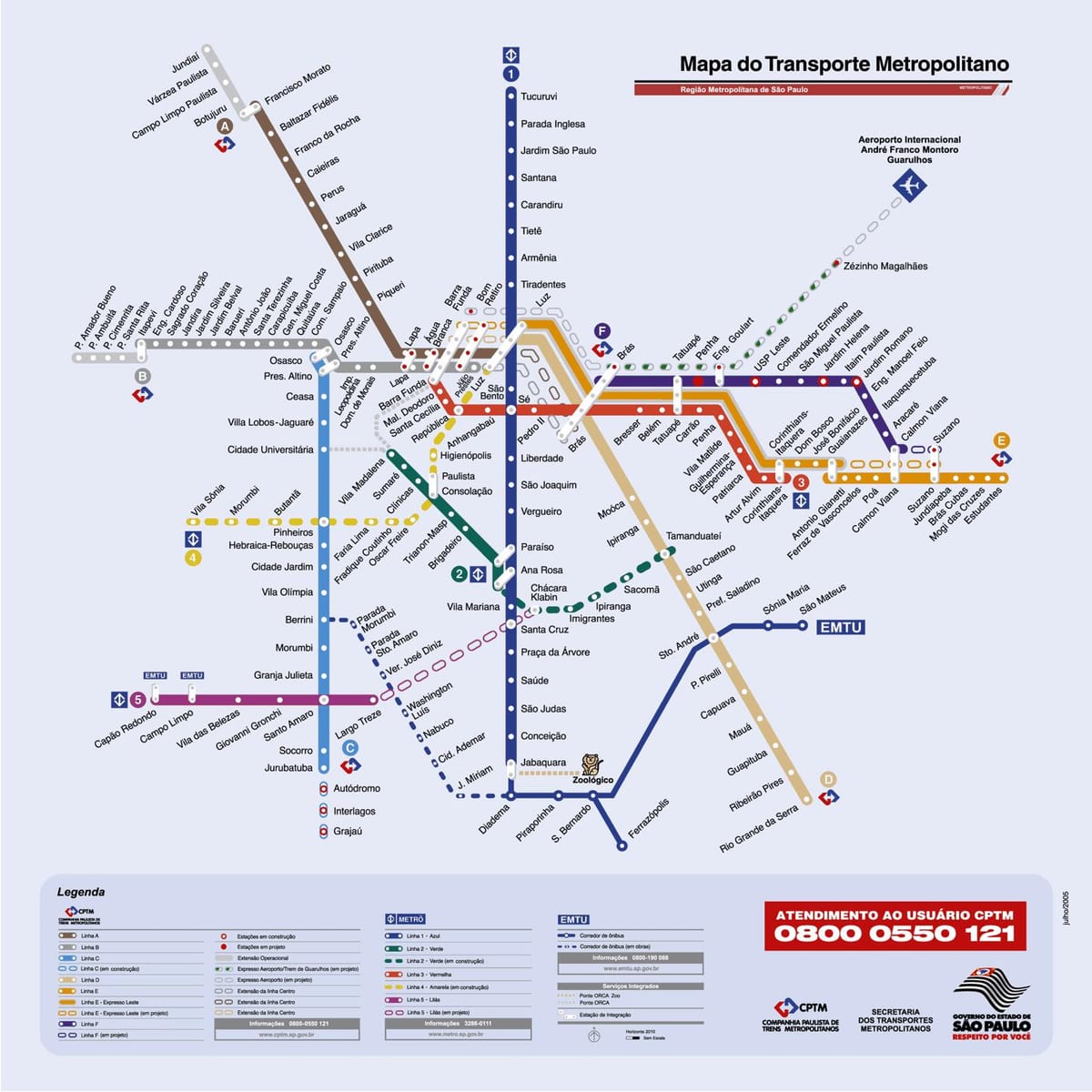 São Paulo carte de bus