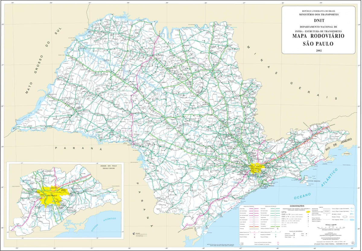 São Paulo carte de la région