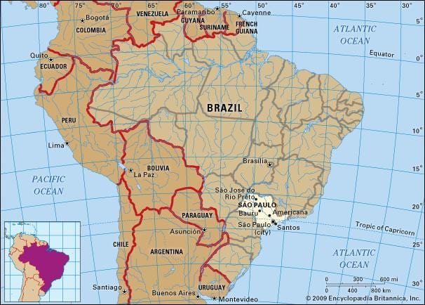 São Paulo carte géographique